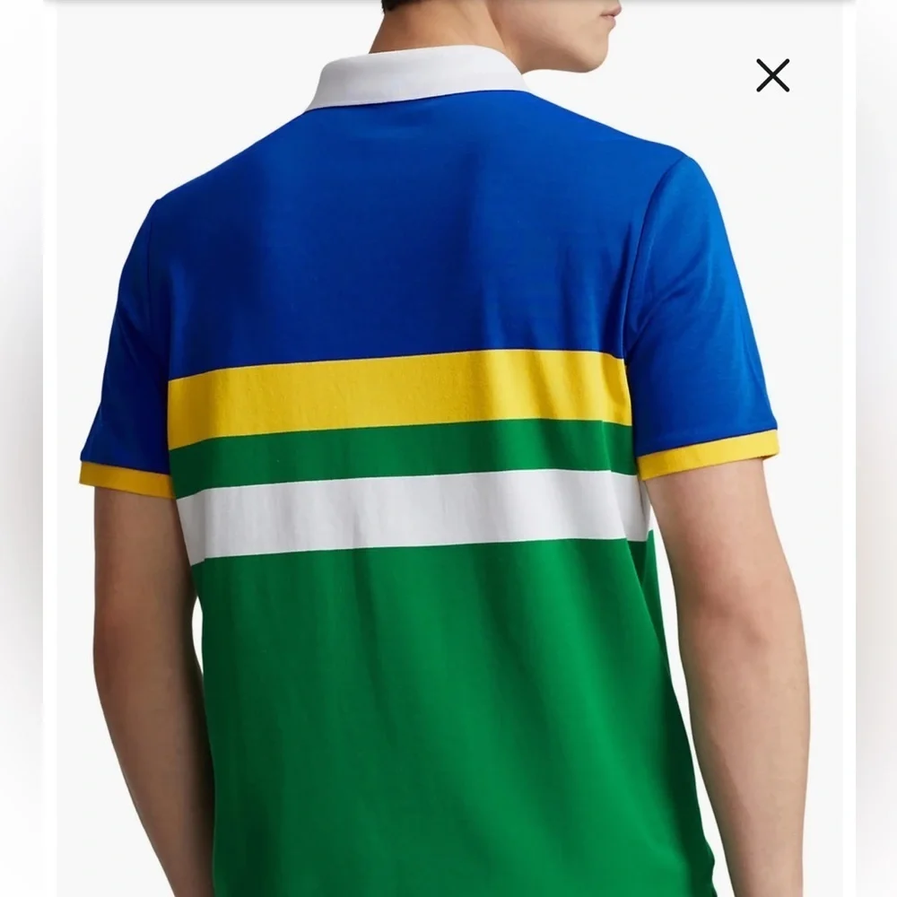 Classic Fit Colorblock Yellow Logo Embroidered Polo Polo Ralph Lauren NWT  small